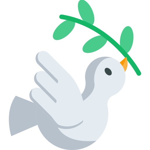 Eine Taube mit einem Feigenblatt im Schnabel. Symbol für fnordkollektivs Werte der Transparenz und Nachvollziehbarkeit.